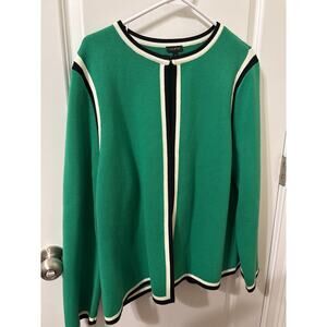 Talbots XL Green Cardigan Jacket EUC
